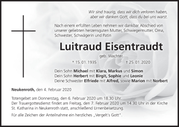 Anzeige von Luitraud Eisentraudt von MGO