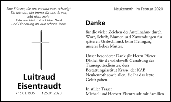 Anzeige von Luitraud Eisentraudt von MGO