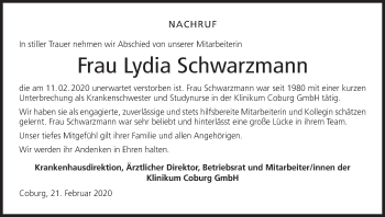 Anzeige von Lydia Schwarzmann von MGO