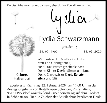 Anzeige von Lydia Schwarzmann von MGO