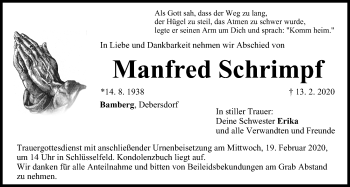 Anzeige von Manfred Schrimpf von MGO