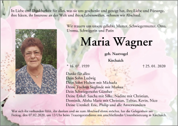 Anzeige von Maria Wagner von MGO