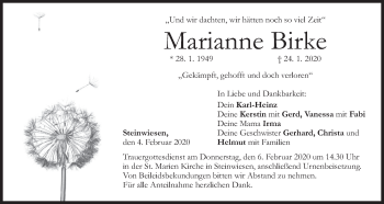 Anzeige von Marianne Birke von MGO