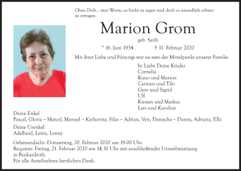 Anzeige von Marion Grom von MGO