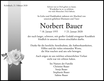 Anzeige von Norbert Bauer von MGO