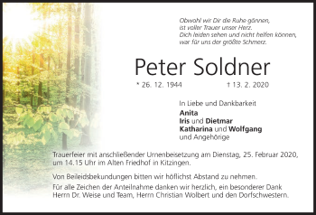 Anzeige von Peter Soldner von MGO