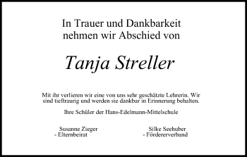 Anzeige von Tanja Streller von MGO