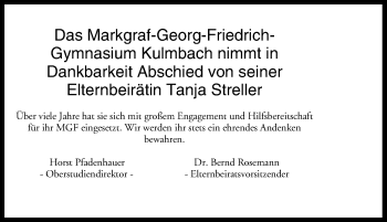 Anzeige von Tanja Streller von MGO