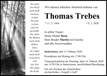 Anzeige von Thomas Trebes von MGO