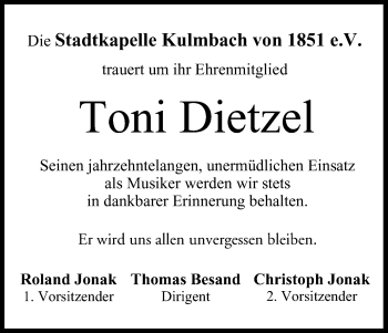 Anzeige von Toni Dietzel von MGO