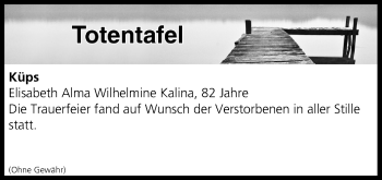 Anzeige von Totentafel vom 01.02.2020 von MGO