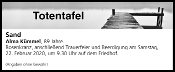 Anzeige von Totentafel vom 21.02.2020 von MGO