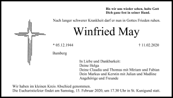 Anzeige von Winfried May von MGO