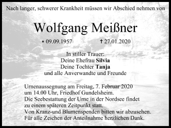 Anzeige von Wolfgang Meißner von MGO