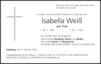 Anzeige von lsabella Weiß von MGO