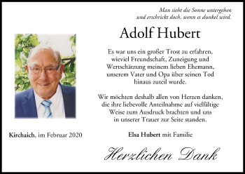 Anzeige von Adolf Hubert von MGO