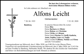 Anzeige von Alfons Leicht von MGO