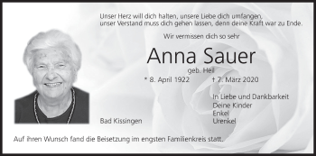 Anzeige von Anna Sauer von MGO