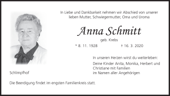 Anzeige von Anna Schmitt von MGO