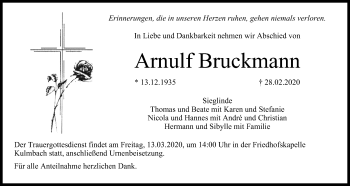 Anzeige von Arnulf Bruckmann von MGO