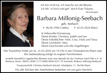 Anzeige von Barbara Millonig-Seebach von MGO