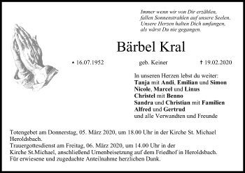 Anzeige von Bärbel Kral von MGO