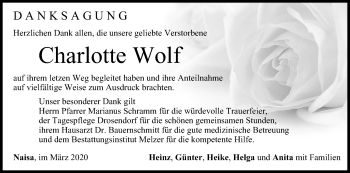 Anzeige von Charlotte Wolf von MGO