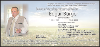 Anzeige von Edgar Burger von MGO