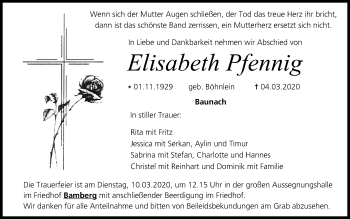 Anzeige von Elisabeth Pfennig von MGO