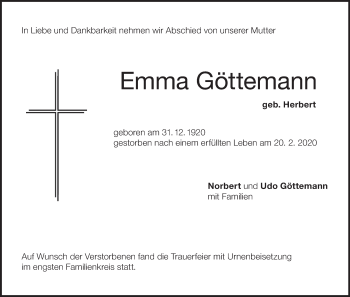 Anzeige von Emma Göttemann von MGO