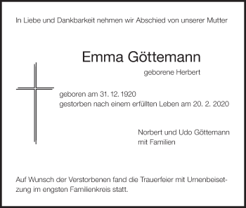 Anzeige von Emma Göttemann von MGO