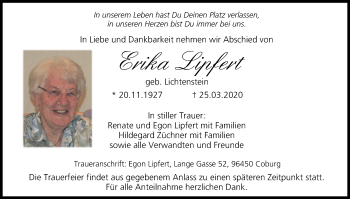 Anzeige von Erika Lipfert von MGO