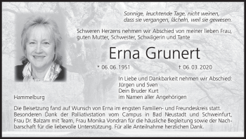 Anzeige von Erna Grunert von MGO