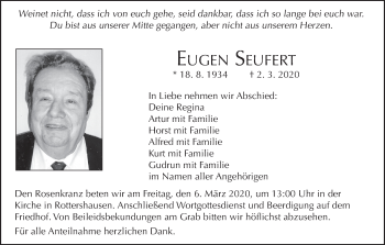 Anzeige von Eugen Seufert von MGO
