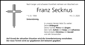 Anzeige von Franz Secknus von MGO