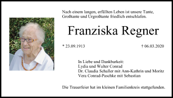 Anzeige von Franziska Regner von MGO