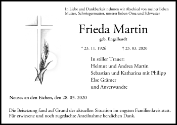 Anzeige von Frieda Martin von MGO