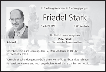Anzeige von Friedel Stark von MGO