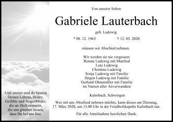 Anzeige von Gabriele Lauterbach von MGO