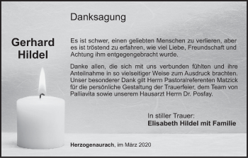 Anzeige von Gerhard Hildel von MGO