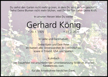 Anzeige von Gerhard König von MGO