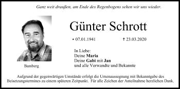 Anzeige von Günter Schrrott von MGO
