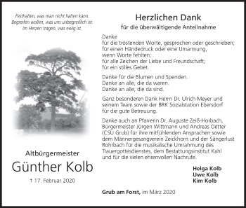 Anzeige von Günther Kolb von MGO