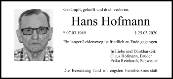 Anzeige von Hans Hofmann von MGO