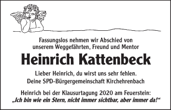 Anzeige von Heinrich Kattenbeck von MGO