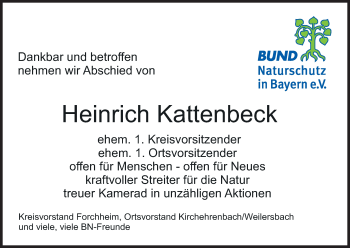 Anzeige von Heinrich Kattenbeck von MGO