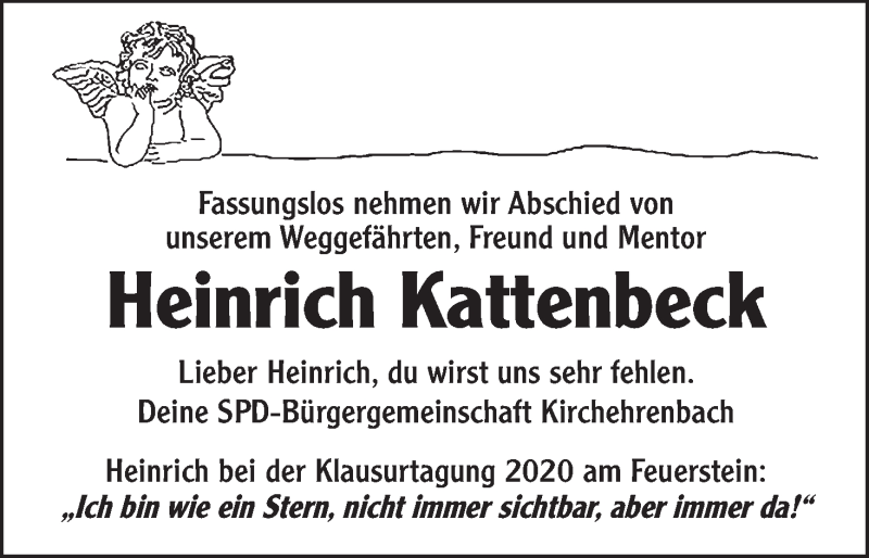  Traueranzeige für Heinrich Kattenbeck vom 07.03.2020 aus MGO