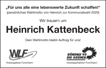 Anzeige von Heinrich Kattenbeck von MGO