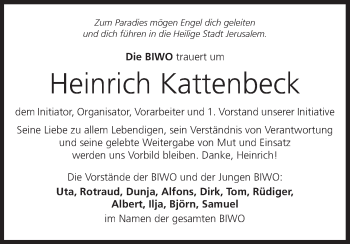 Anzeige von Heinrich Kattenbeck von MGO