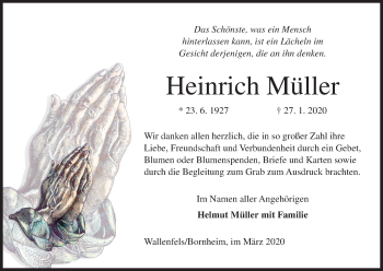 Anzeige von Heinrich Müller von MGO
